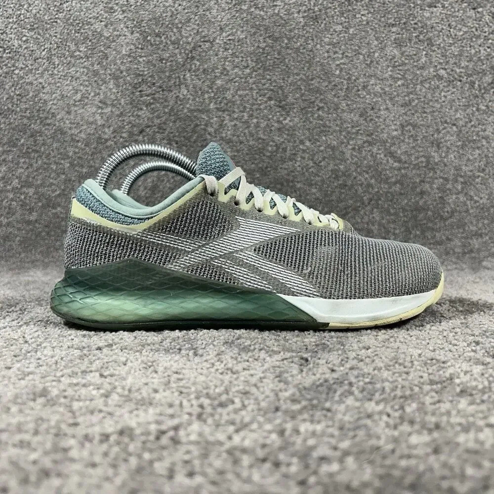 Reebok Nano 9 FU6831 Women’s Sz 8.5 Green Gray Training Athletic Gym Shoes Used